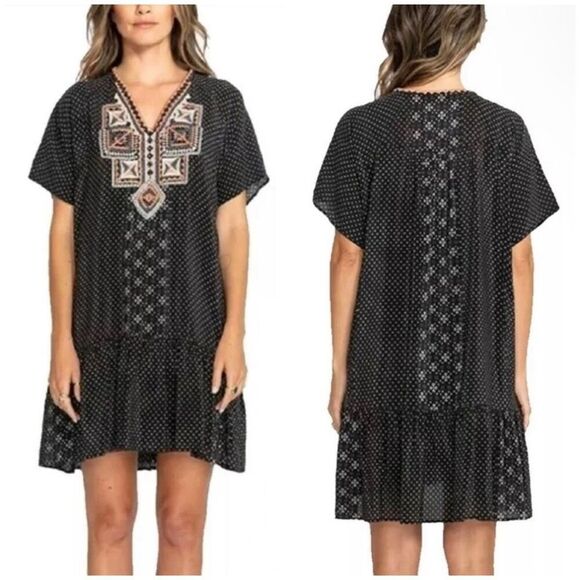 Johnny Was Biya Zoe 100% Silk Embroidered Dress Size XS - Picture 1 of 6